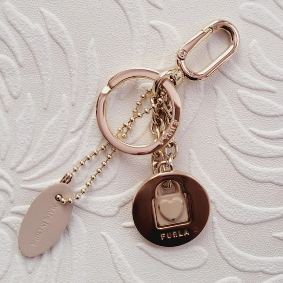 Furla Blush Keychain with Heart Charm - Picture 3 of 5
